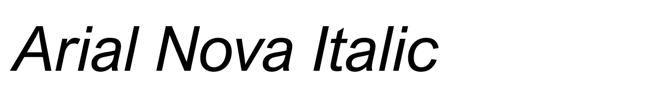 Arial Nova Italic
